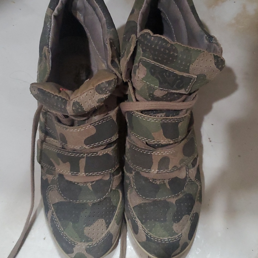 Ash camo wedge sneakers